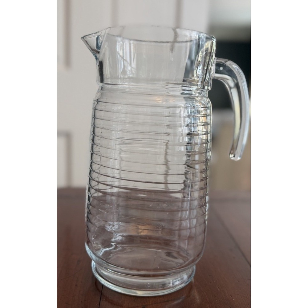 Vintage Doro by Pasabahce Pabdor Clear Glass Ribbed Textured Design 64 oz